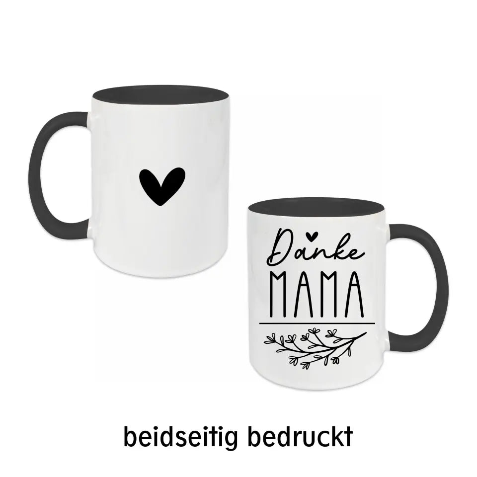 Tasse für Mama - Zweig und Herz - in verschiedenen Farben auswählbar