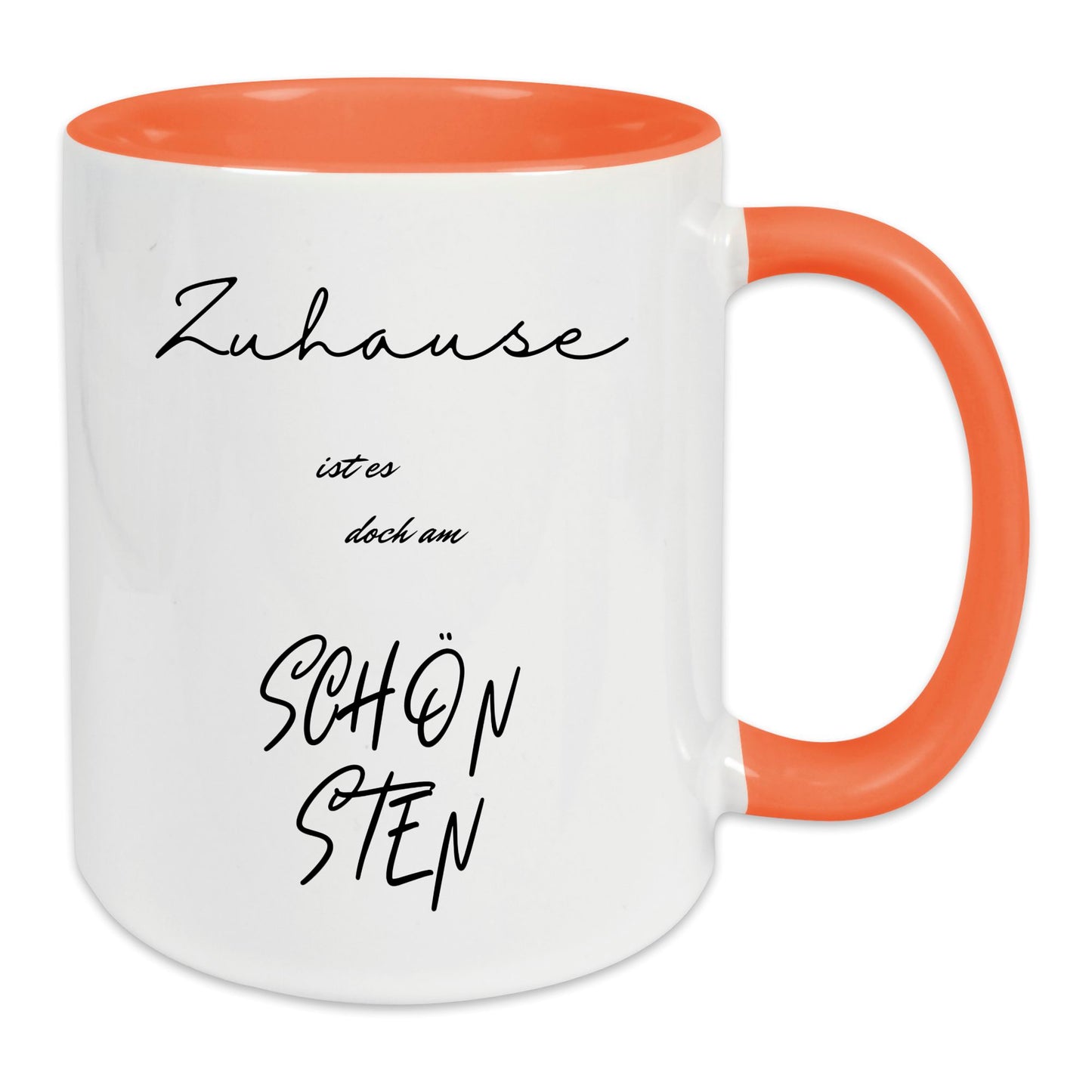 Keramik-Tasse - Zuhause ist es doch am schönsten - in verschiedenen Tassenfarben verfügbar