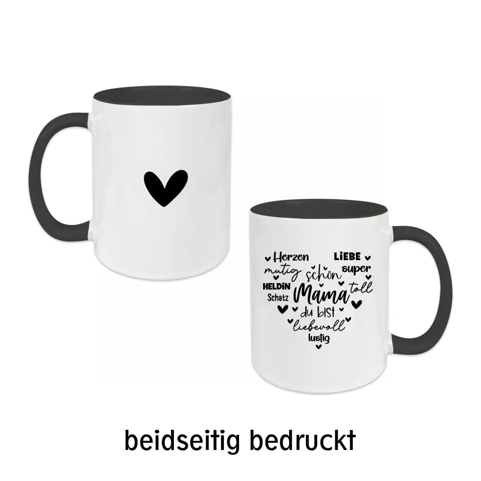Tasse für Mama mit Trockenblumenstrauß- Mama Du bist... - in verschiedenen Farben auswählbar