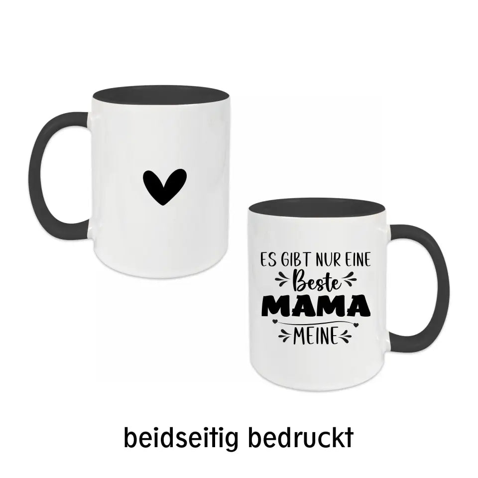 Tasse für Mama mit Trockenblumenstrauß- Es gibt nur eine beste Mama... - in verschiedenen Farben auswählbar