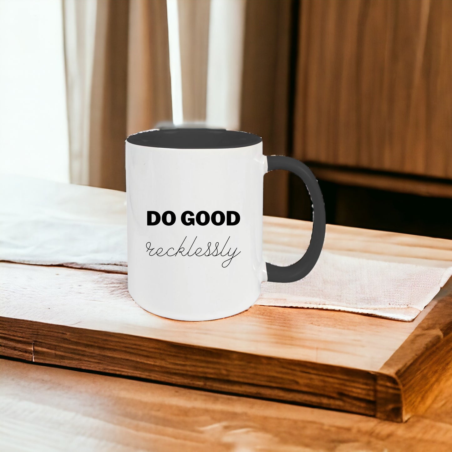 Keramik-Tasse - Do good recklessly - in verschiedenen Tassenfarben verfügbar