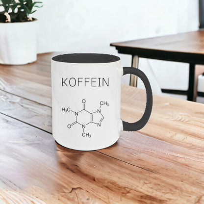 Keramik-Tasse - Koffein-Formel - in verschiedenen Tassenfarben verfügbar