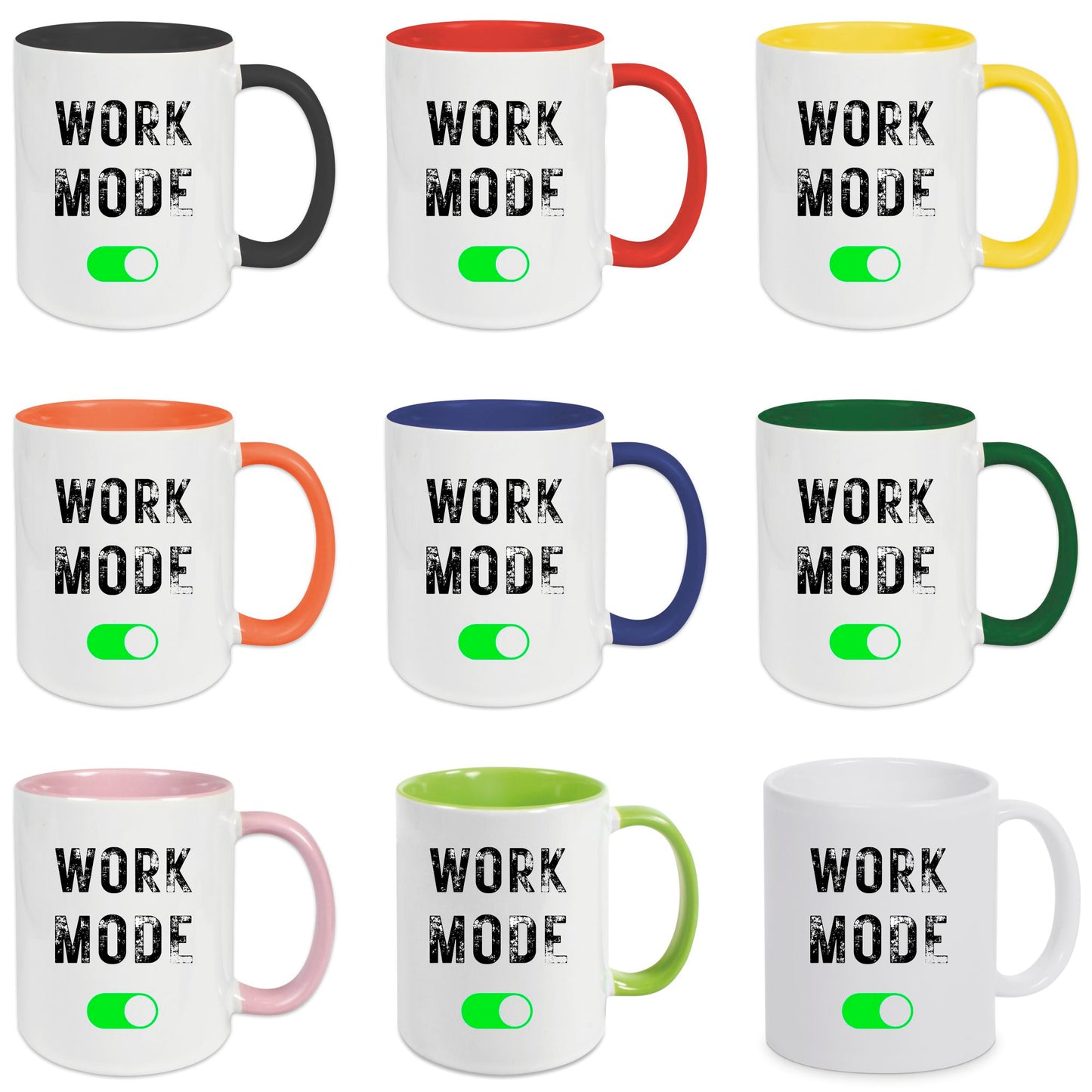 Keramik-Tasse - WORK-MODE - in verschiedenen Tassenfarben verfügbar