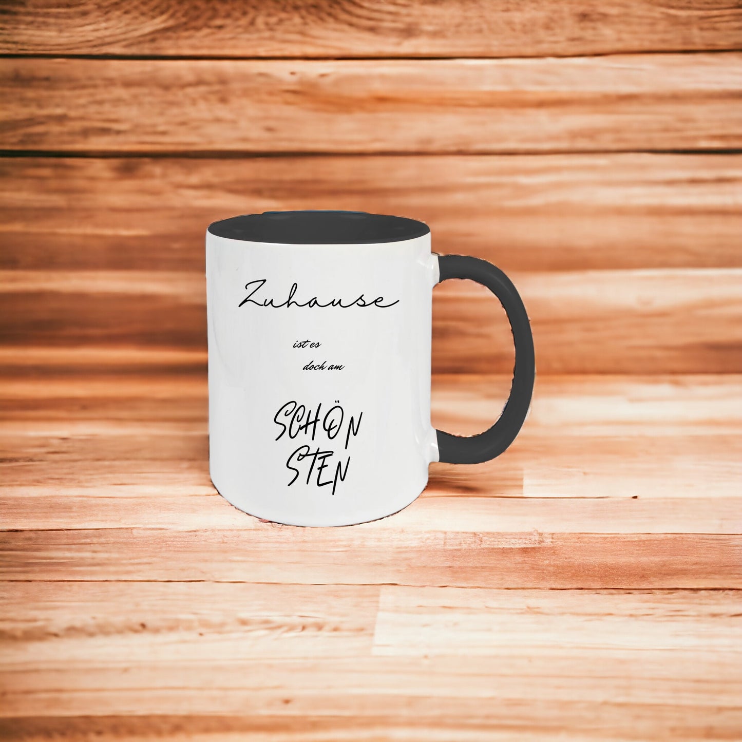 Keramik-Tasse - Zuhause ist es doch am schönsten - in verschiedenen Tassenfarben verfügbar