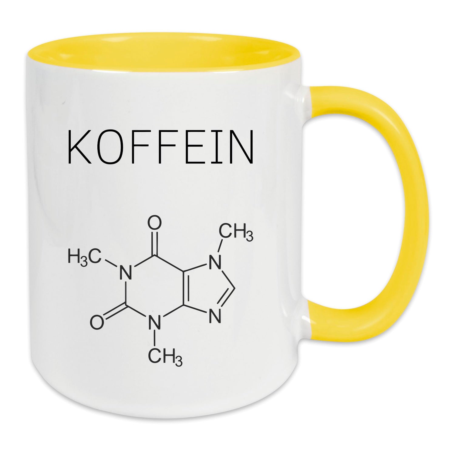 Keramik-Tasse - Koffein-Formel - in verschiedenen Tassenfarben verfügbar
