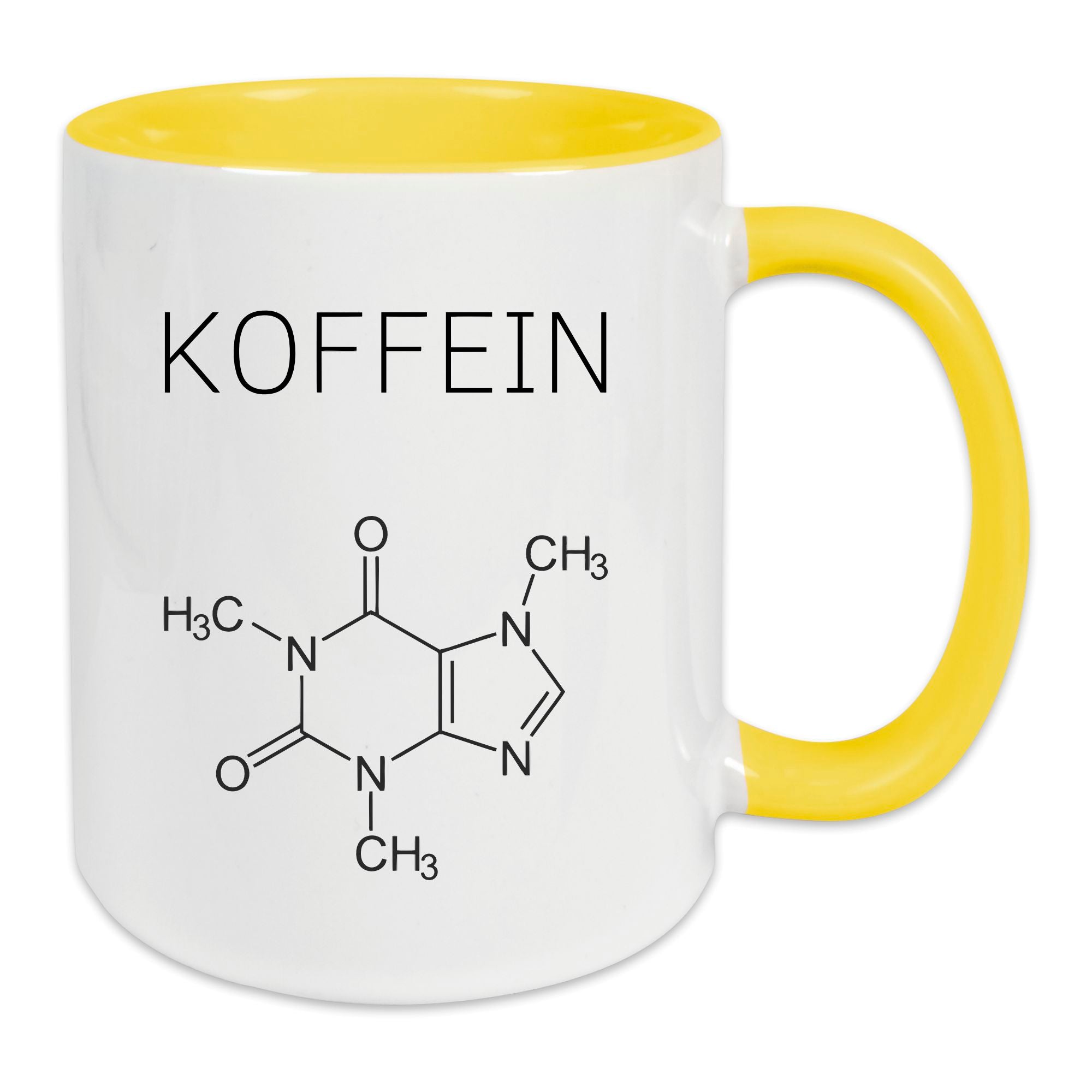 Keramik-Tasse - Koffein-Formel - in verschiedenen Tassenfarben verfügbar