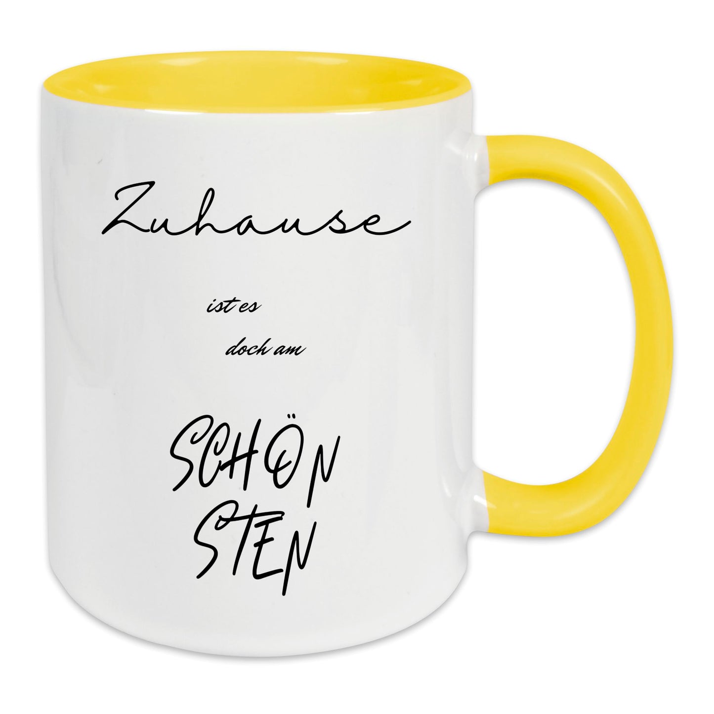 Keramik-Tasse - Zuhause ist es doch am schönsten - in verschiedenen Tassenfarben verfügbar