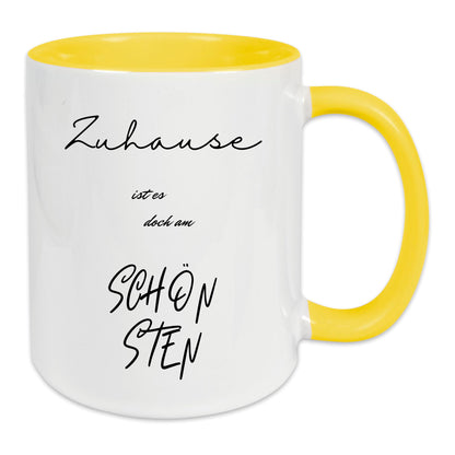 Keramik-Tasse - Zuhause ist es doch am schönsten - in verschiedenen Tassenfarben verfügbar
