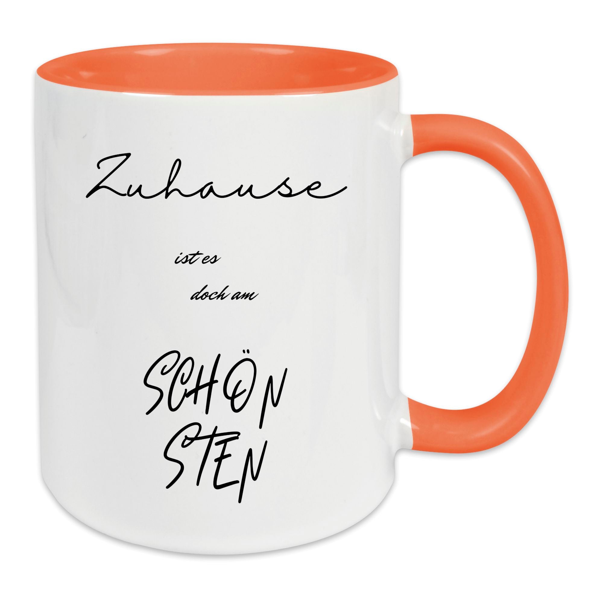 Keramik-Tasse - Zuhause ist es doch am schönsten - in verschiedenen Tassenfarben verfügbar