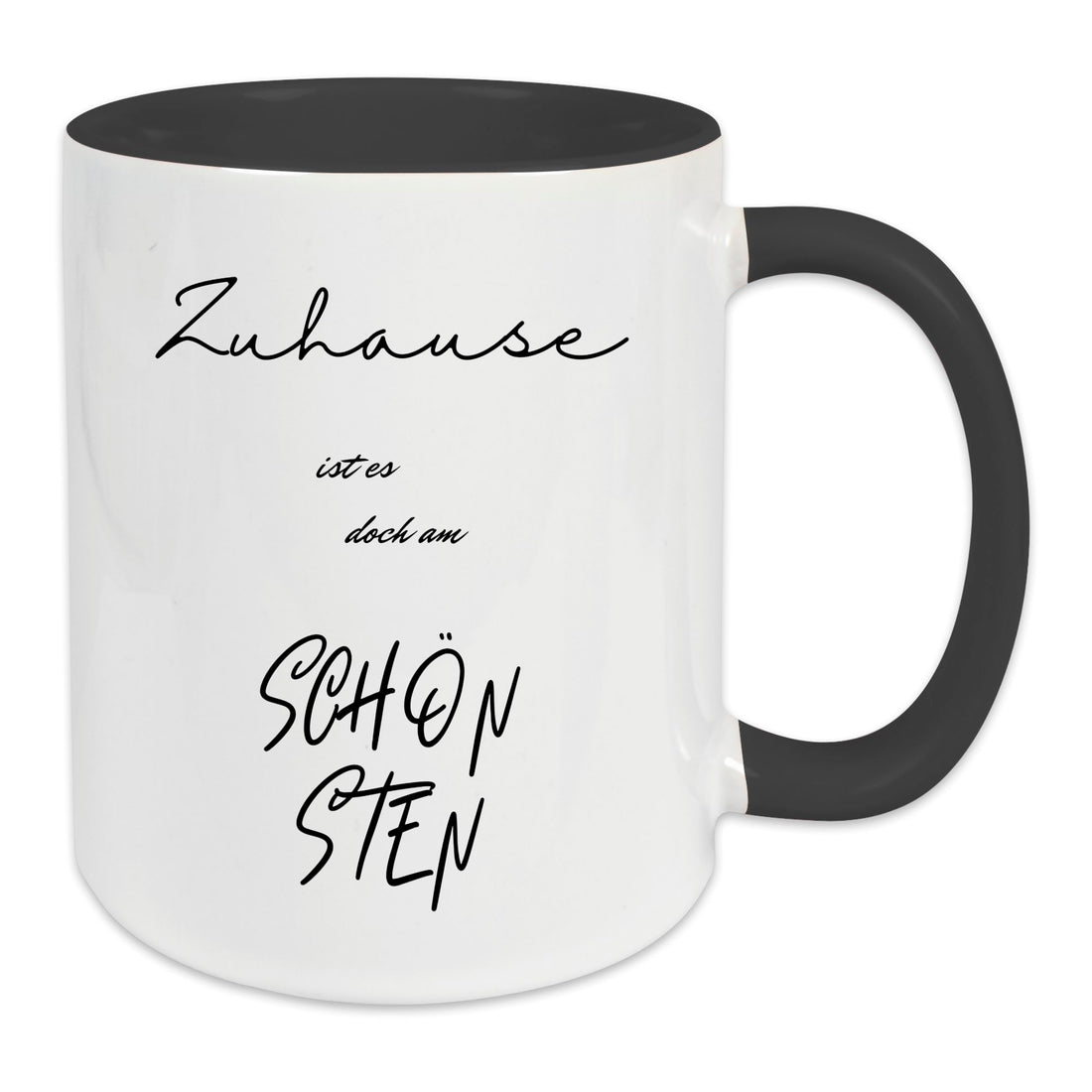 Keramik-Tasse - Zuhause ist es doch am schönsten - in verschiedenen Tassenfarben verfügbar