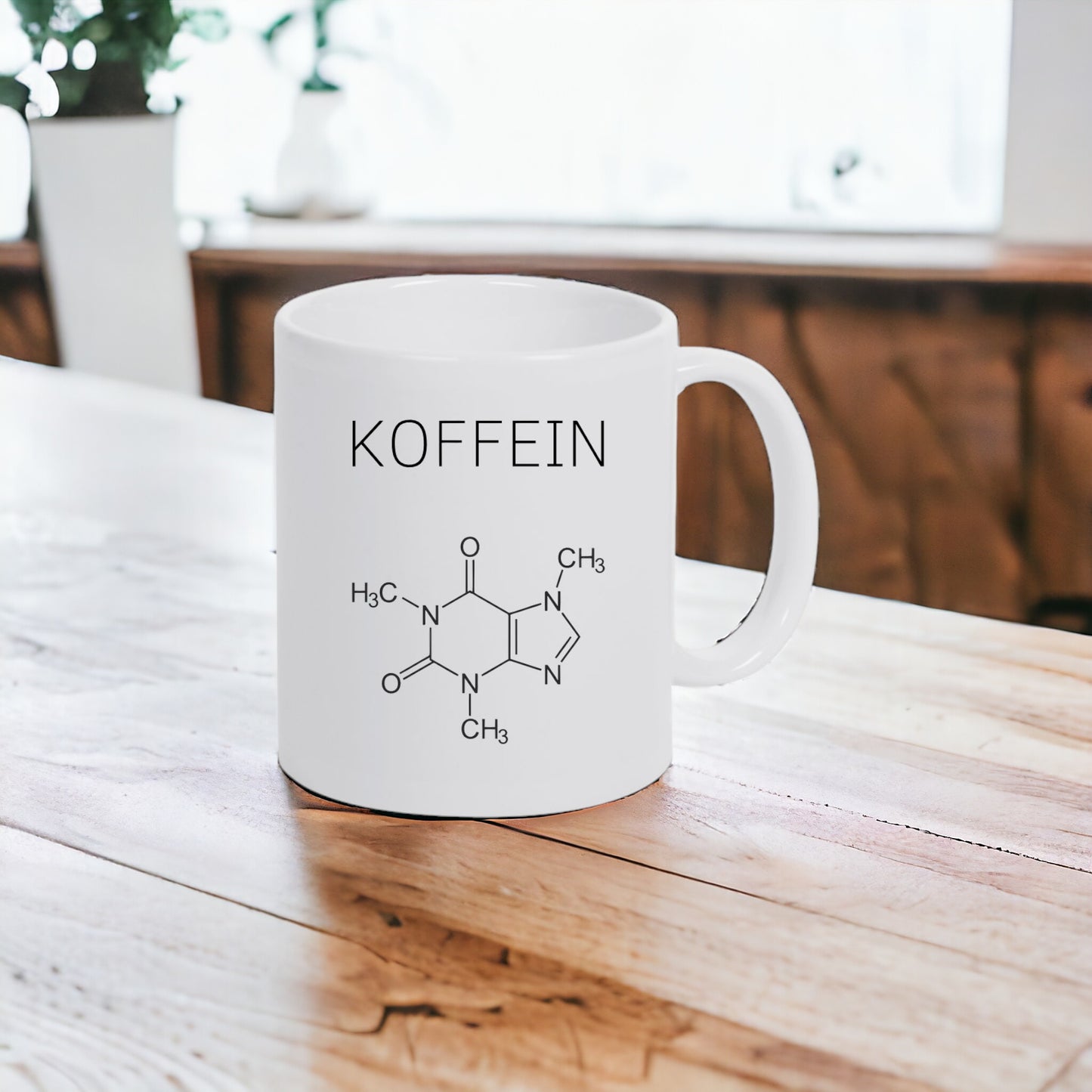 Keramik-Tasse - Koffein-Formel - in verschiedenen Tassenfarben verfügbar