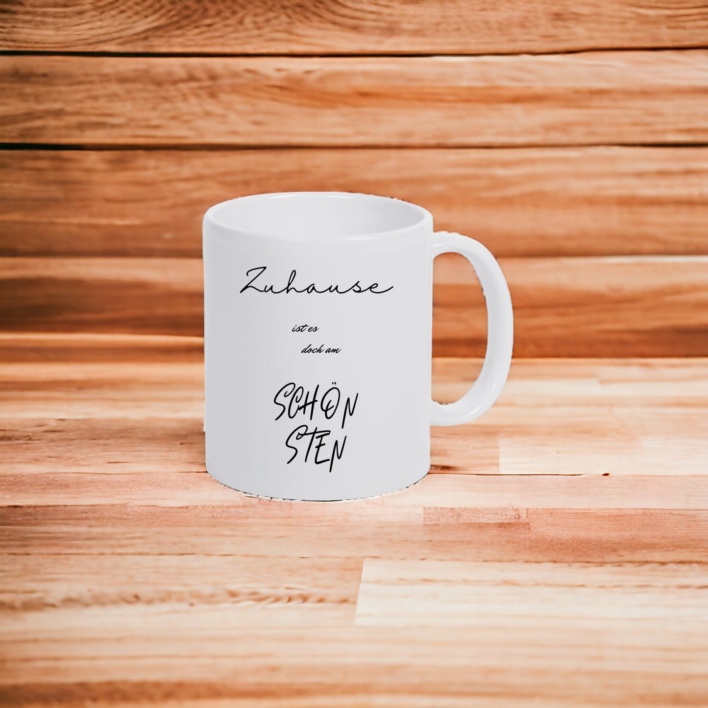 Keramik-Tasse - Zuhause ist es doch am schönsten - in verschiedenen Tassenfarben verfügbar